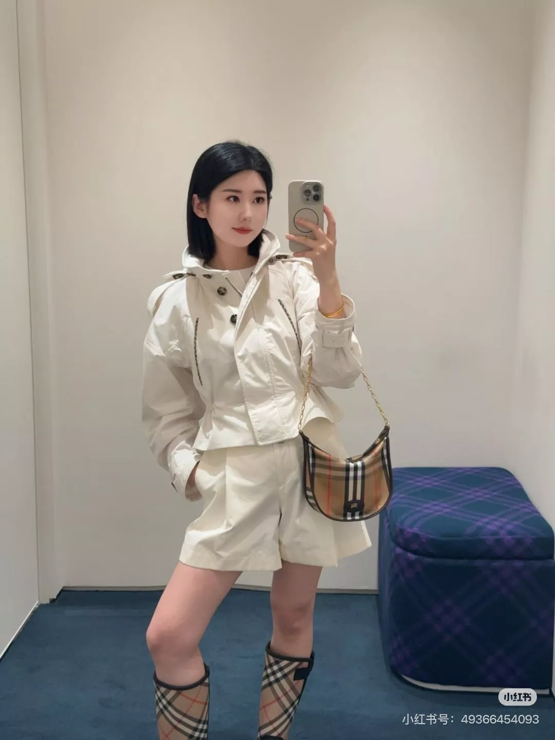 버버리 체크 포인트 후드 하이넥 집업 재킷 상세 이미지 21