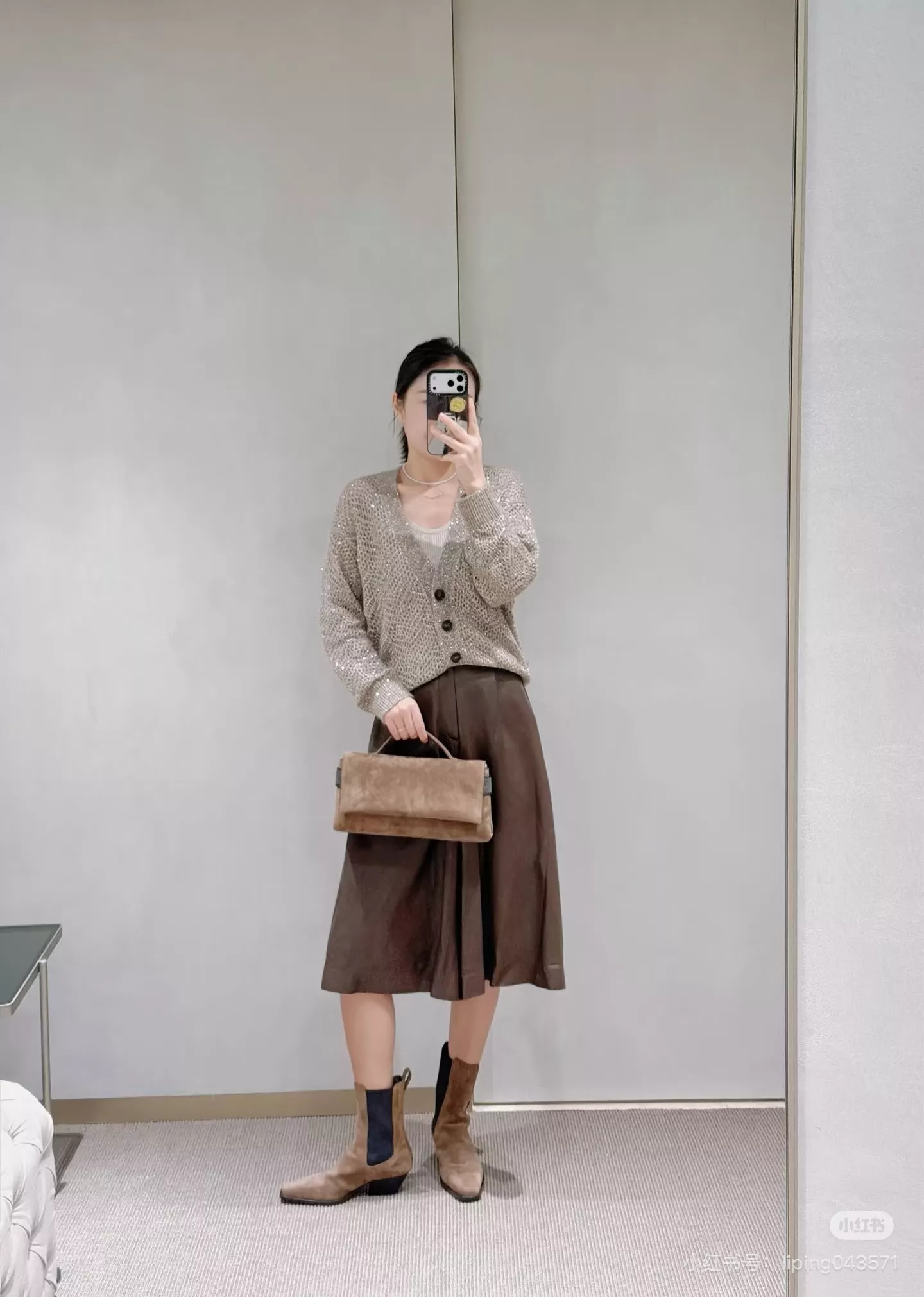 브루넬로쿠치넬리 펀칭 텍스처 캐시미어 블렌드 긴소매 가디건 상세 이미지 16