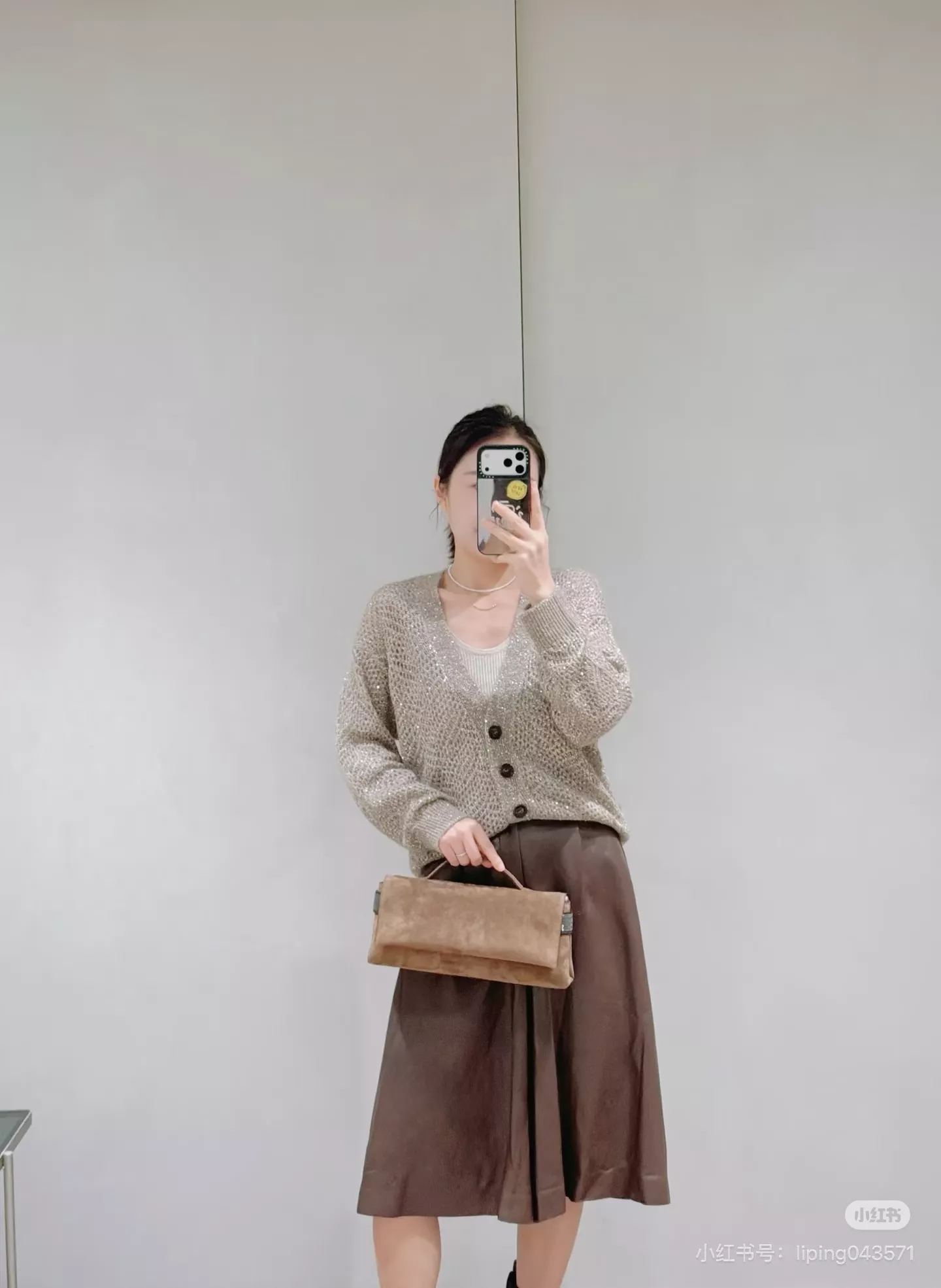 브루넬로쿠치넬리 펀칭 텍스처 캐시미어 블렌드 긴소매 가디건 상세 이미지 14