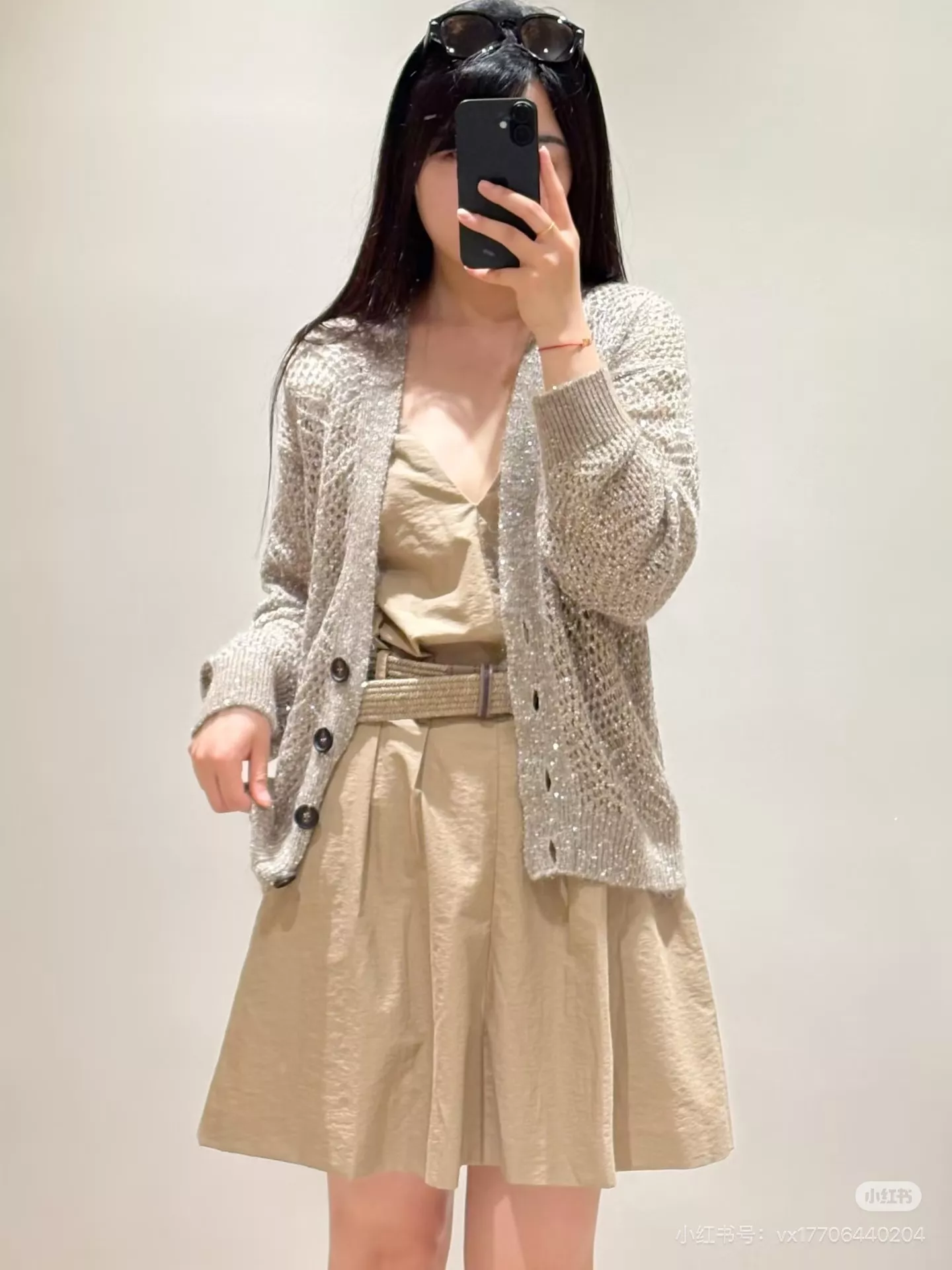 브루넬로쿠치넬리 펀칭 텍스처 캐시미어 블렌드 긴소매 가디건 상세 이미지 20