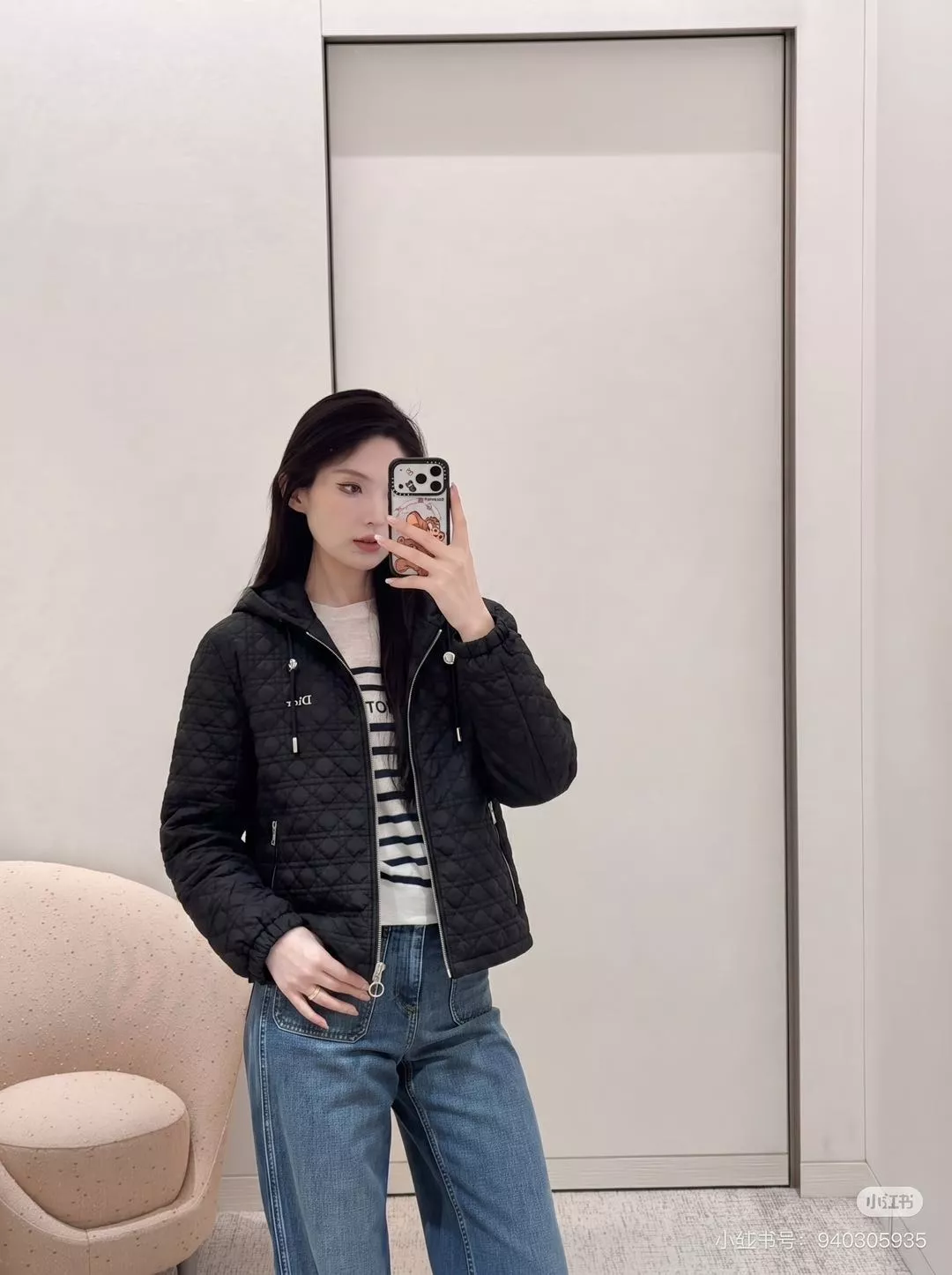 디올 다이아 퀼팅 후드 패딩 재킷 상세 이미지 13