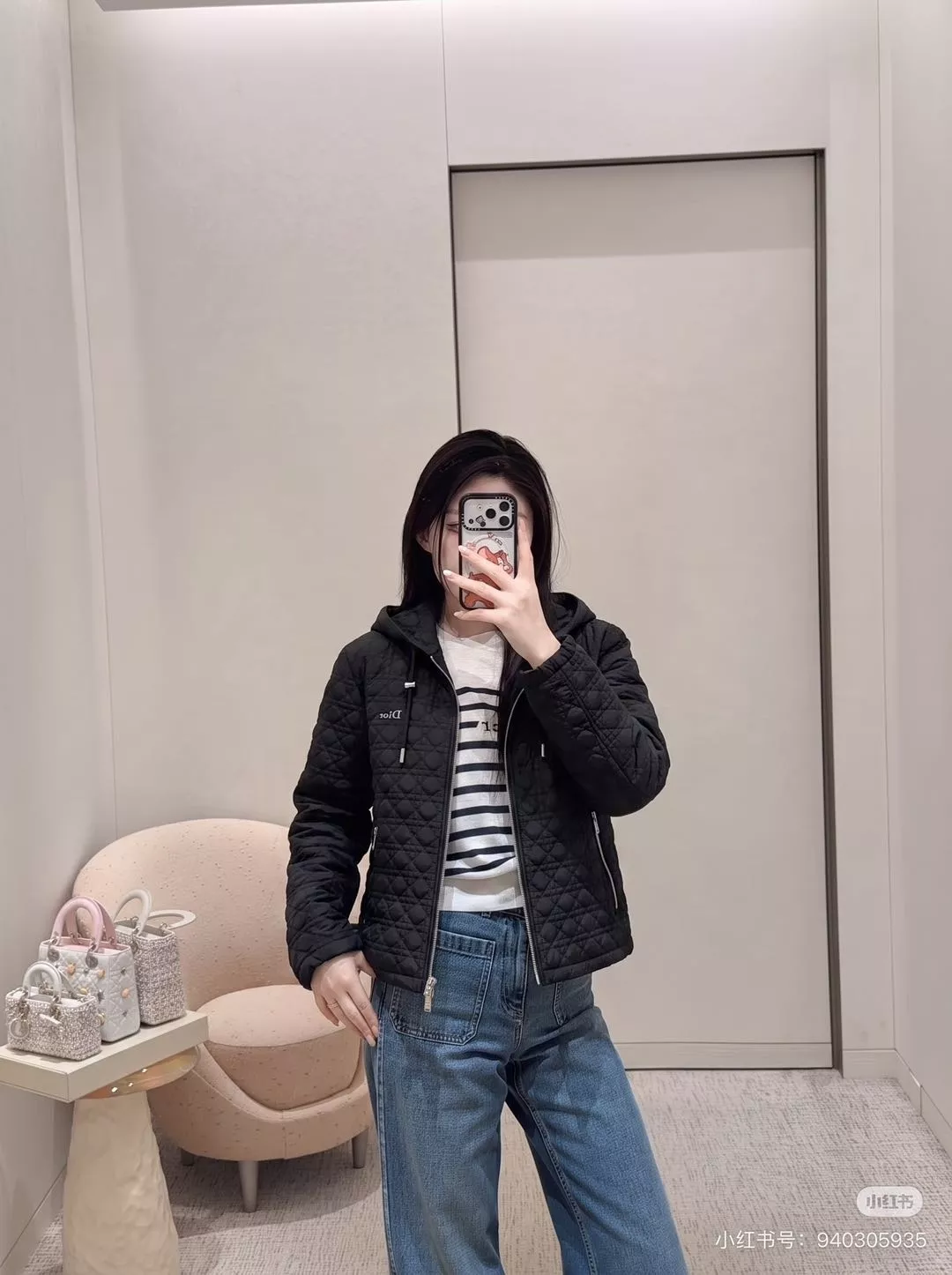디올 다이아 퀼팅 후드 패딩 재킷 상세 이미지 11