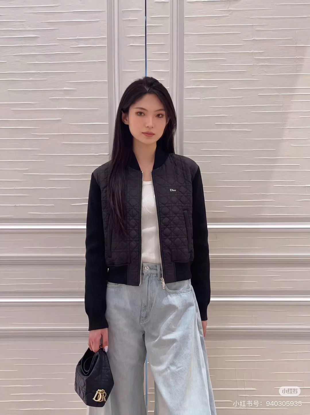 디올 다이아 퀼팅 니트 배색 쇼트 패딩 재킷 상세 이미지 20