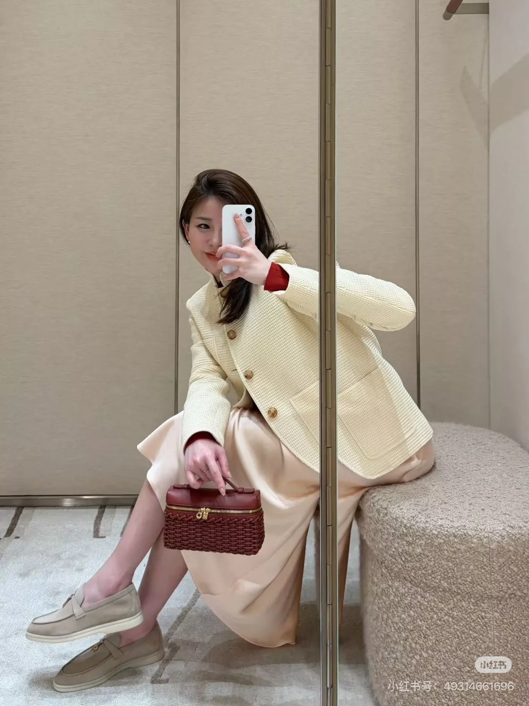 로로피아나 와플 텍스처 스탠드카라 버튼 재킷 상세 이미지 12
