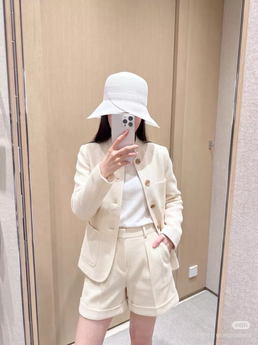 로로피아나 와플 텍스처 스탠드카라 버튼 재킷 상세 이미지 19