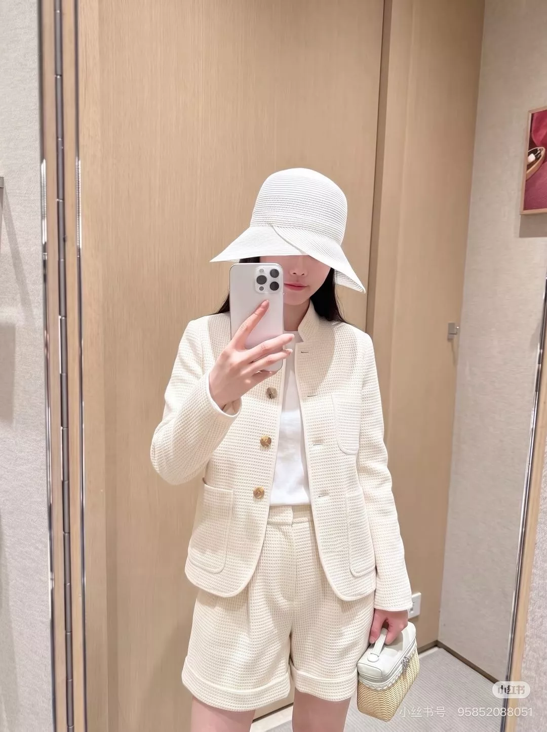 로로피아나 와플 텍스처 스탠드카라 버튼 재킷 상세 이미지 20