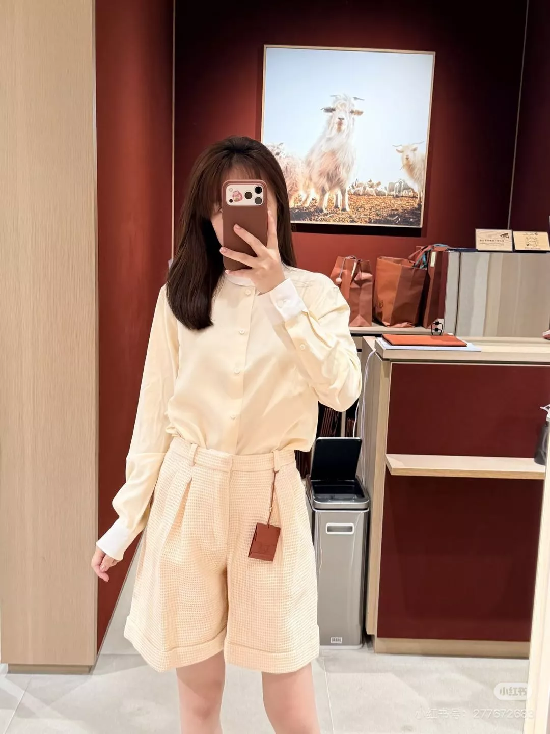로로피아나 와플 텍스처 중고허리 롤업 하프 팬츠 상세 이미지 14