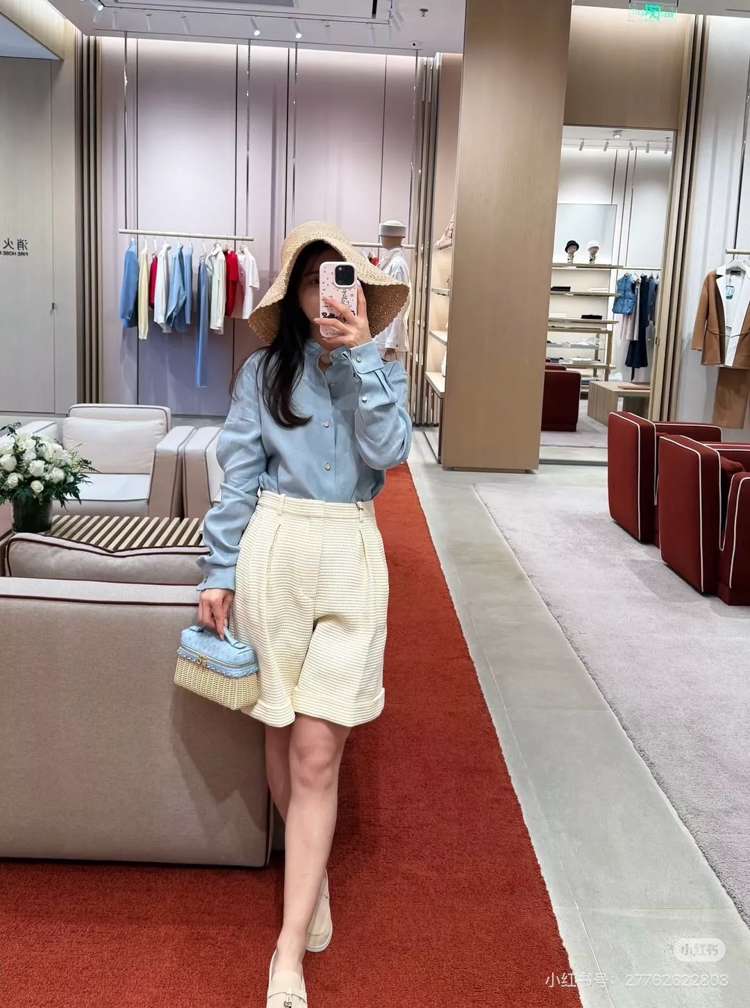 로로피아나 와플 텍스처 중고허리 롤업 하프 팬츠 상세 이미지 10