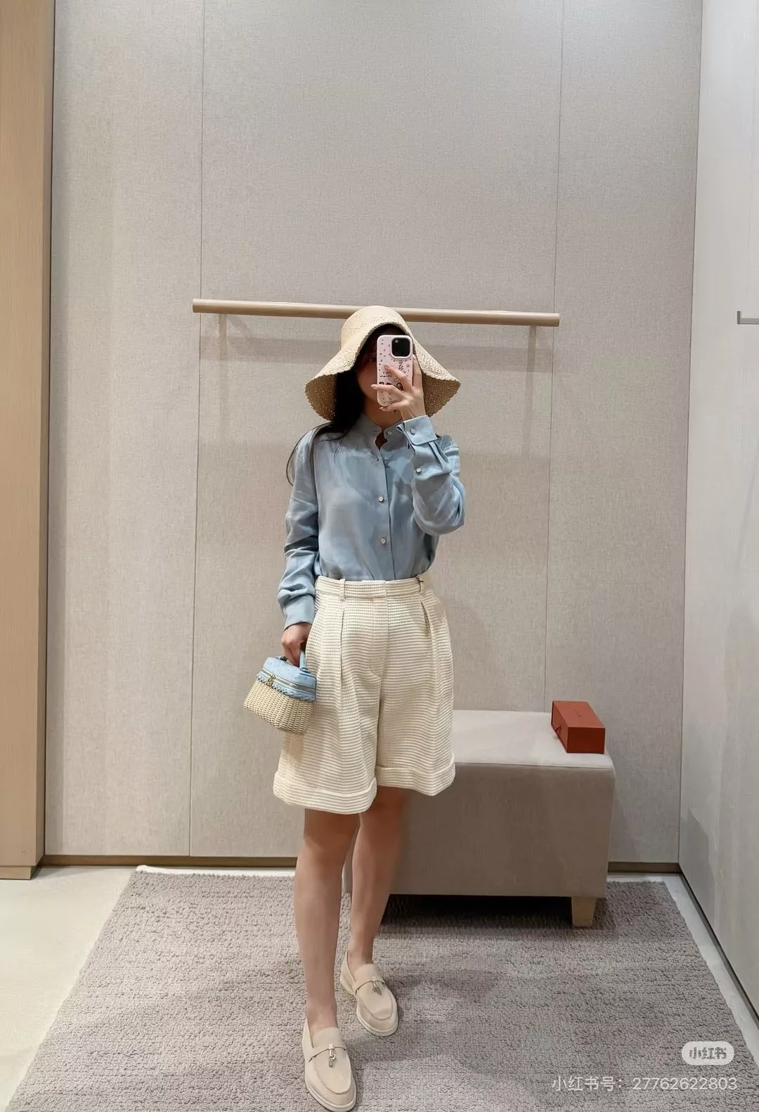 로로피아나 와플 텍스처 중고허리 롤업 하프 팬츠 상세 이미지 13