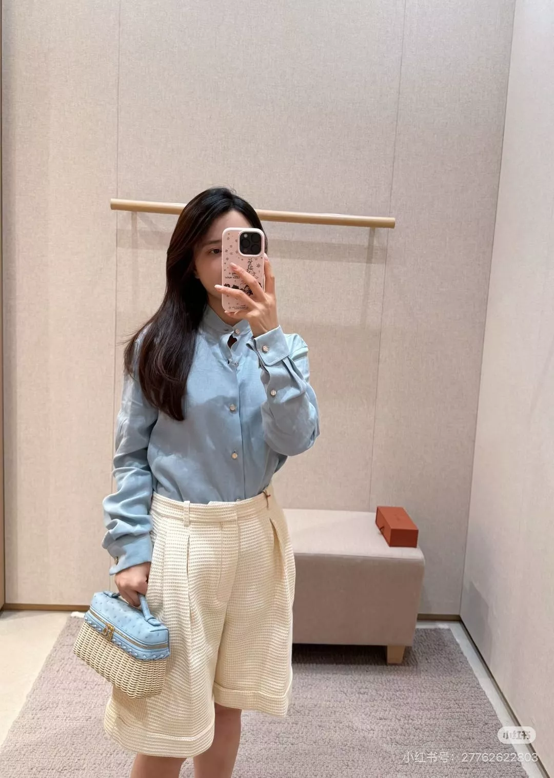 로로피아나 와플 텍스처 중고허리 롤업 하프 팬츠 상세 이미지 12