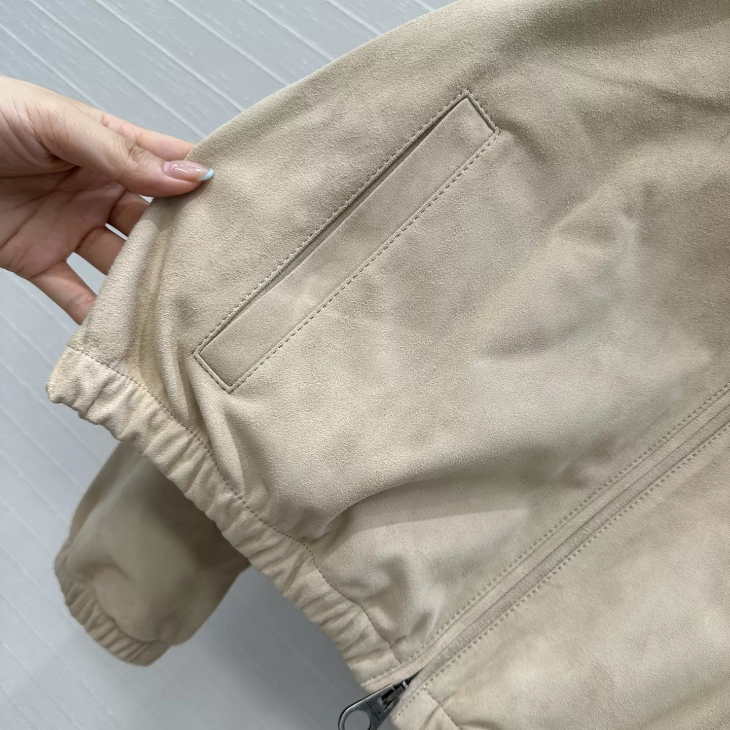로로피아나 스웨이드 램스킨 스탠드칼라 파일럿 재킷 상세 이미지 5