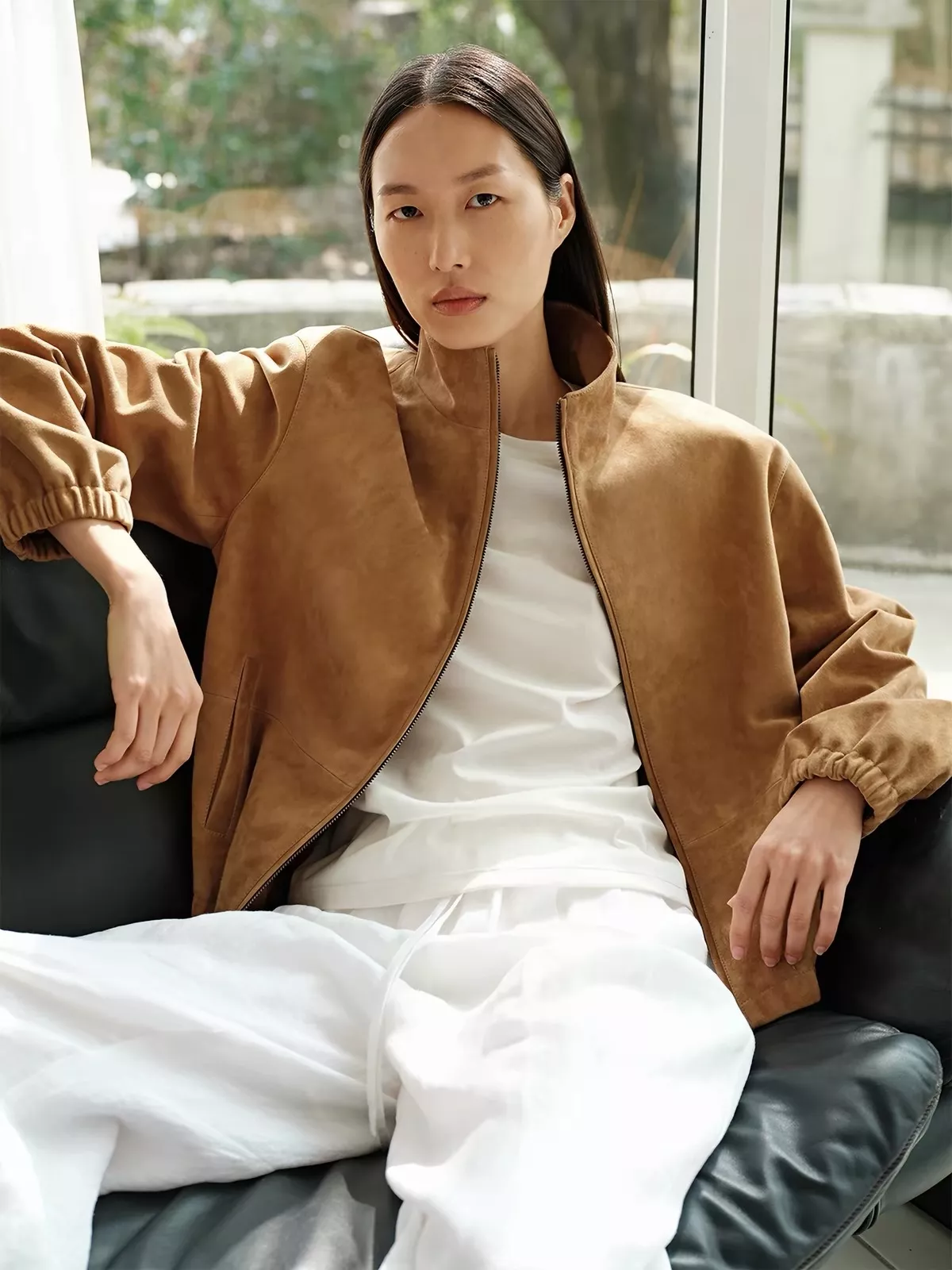 로로피아나 스웨이드 램스킨 스탠드칼라 파일럿 재킷 상세 이미지 13