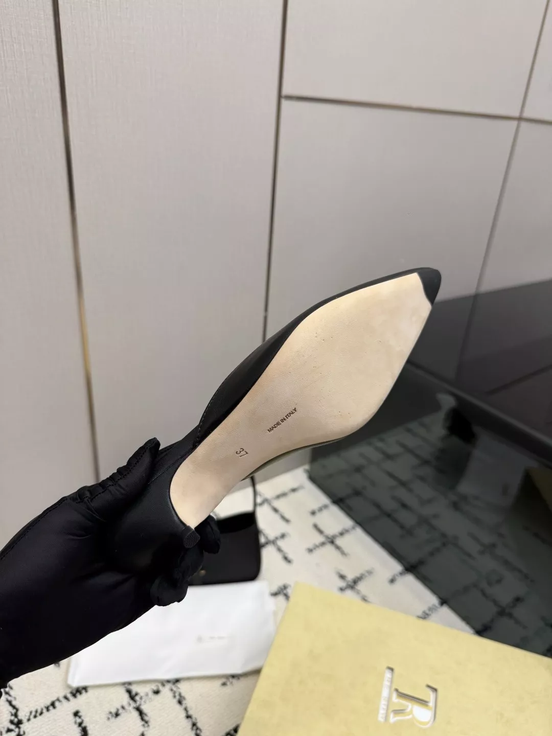 더로우 프렌치 빈티지 스퀘어토 미니멀 펌프스 뮬 상세 이미지 9