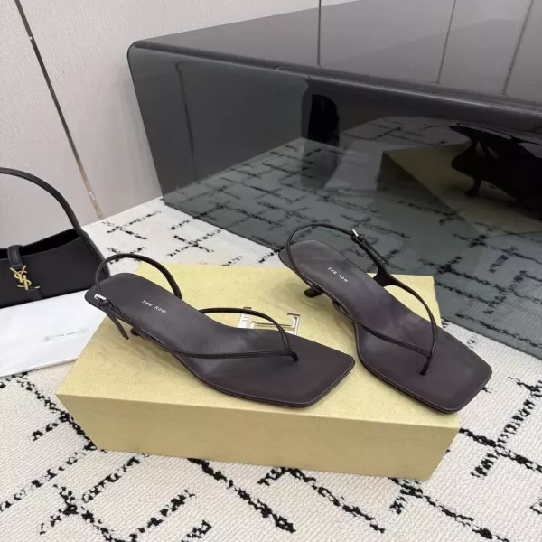더로우 프렌치 빈티지 스퀘어토 미니멀 힐 샌들