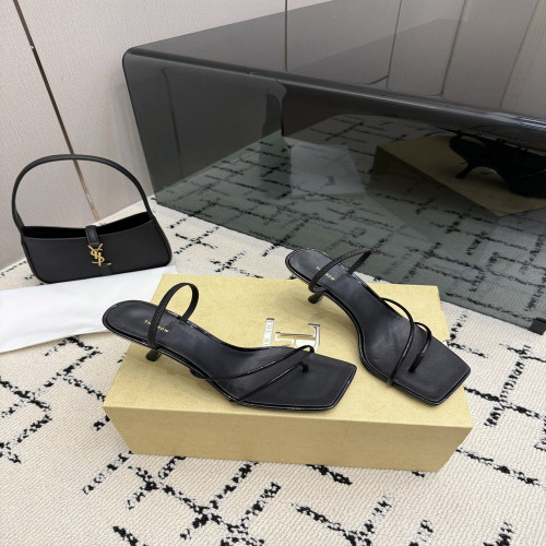더로우 프렌치 빈티지 스퀘어토 레더 힐 샌들