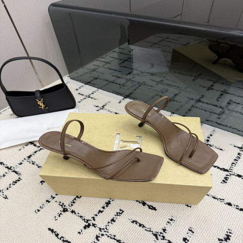 더로우 프렌치 빈티지 스퀘어토 미니멀 힐 샌들
