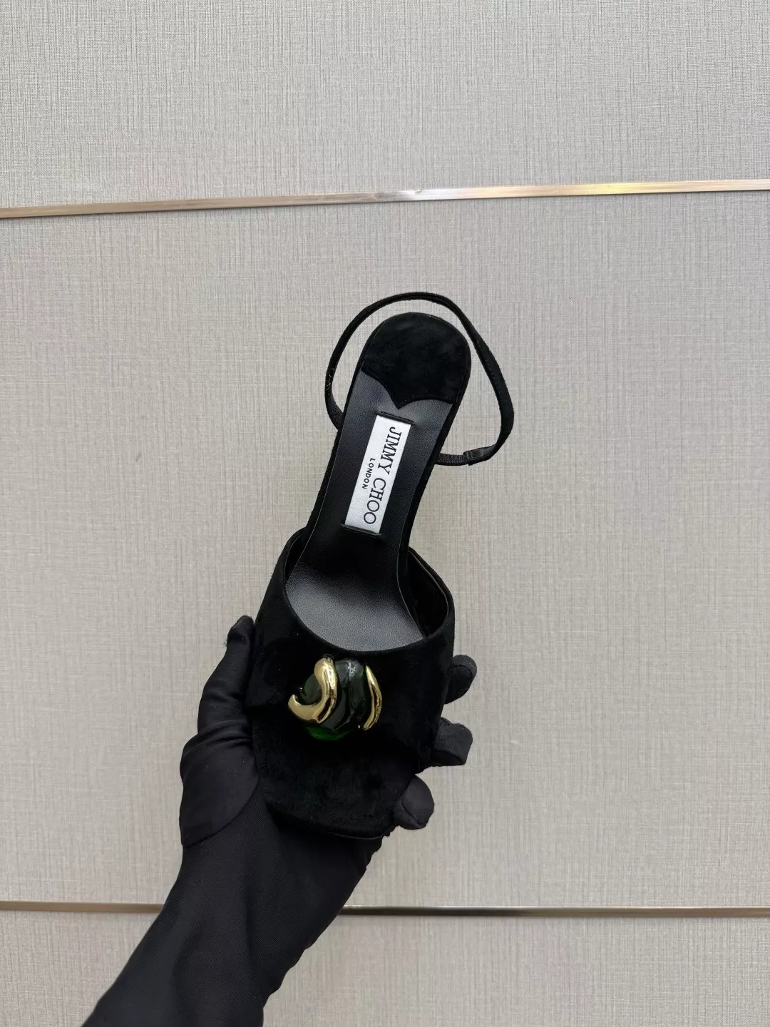 지미추 메탈 버클 스퀘어토 하이힐 샌들 상세 이미지 8