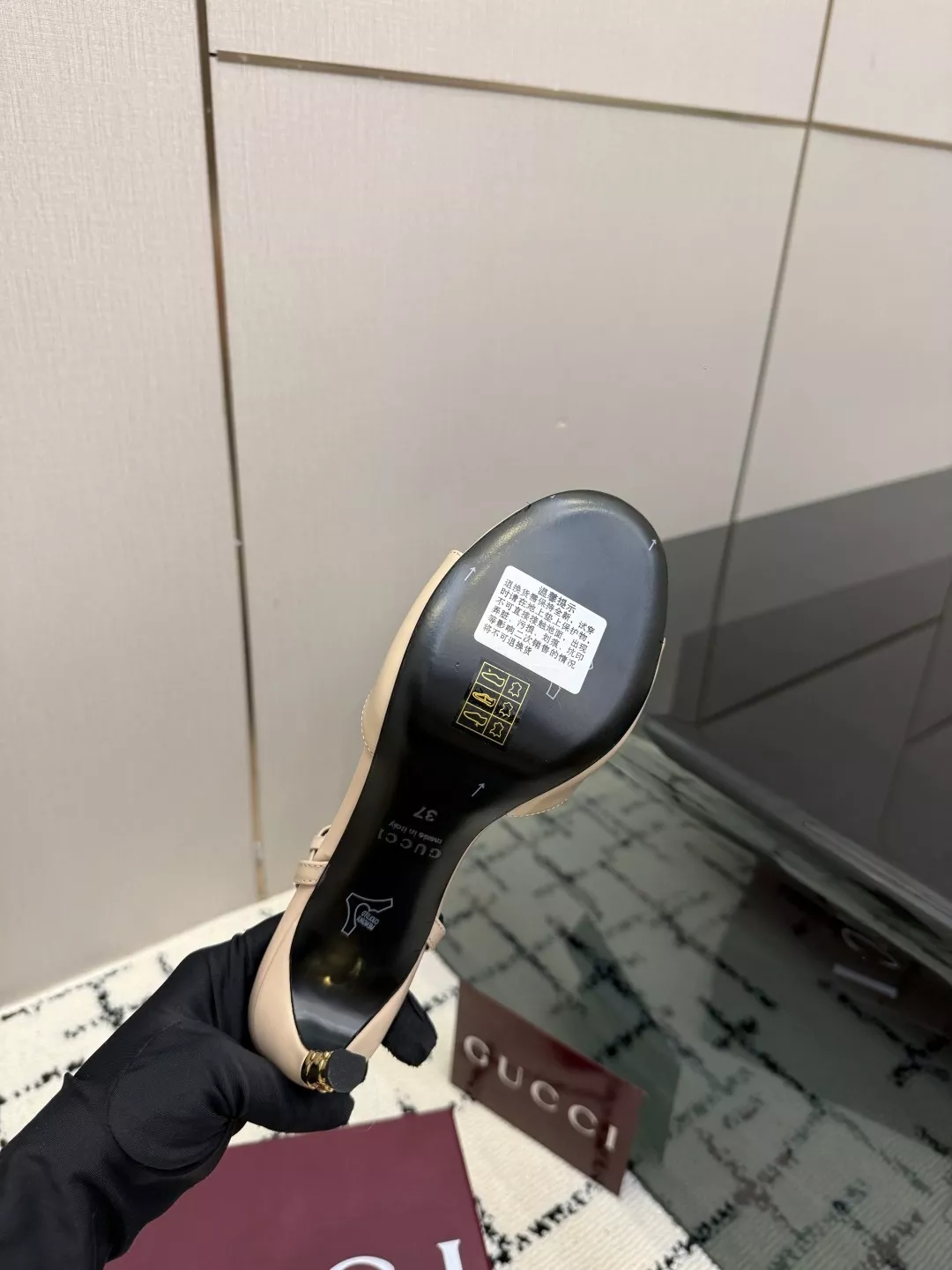 구찌 대나무 힐 홀스빗 가죽 샌들 상세 이미지 9