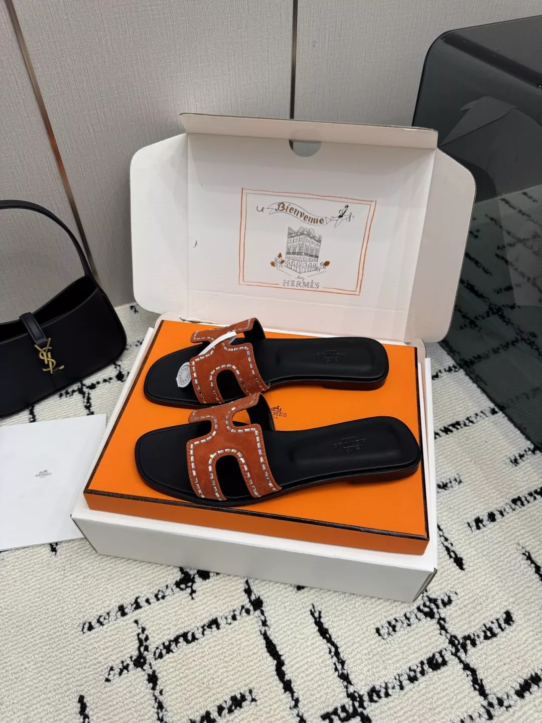 에르메스 켈리 버클 패턴 패브릭 슬리퍼 상세 이미지 4