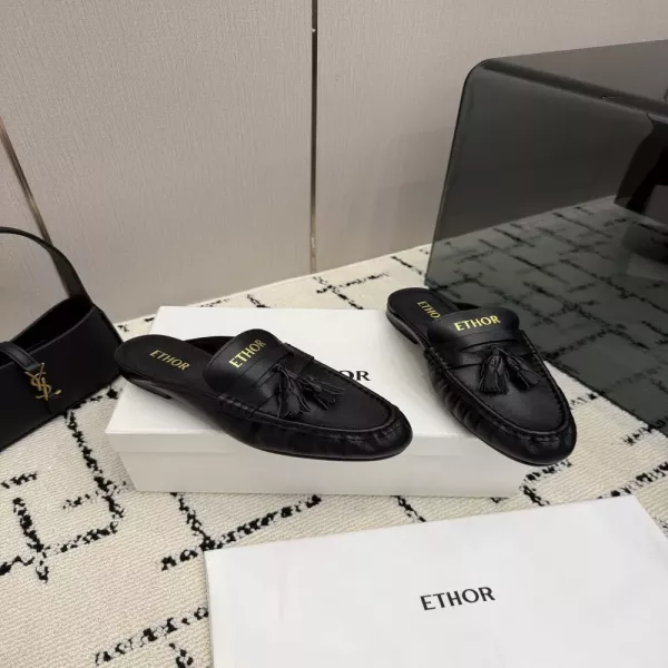 에토르 빈티지 태슬 오일왁스 가죽 로퍼 뮬