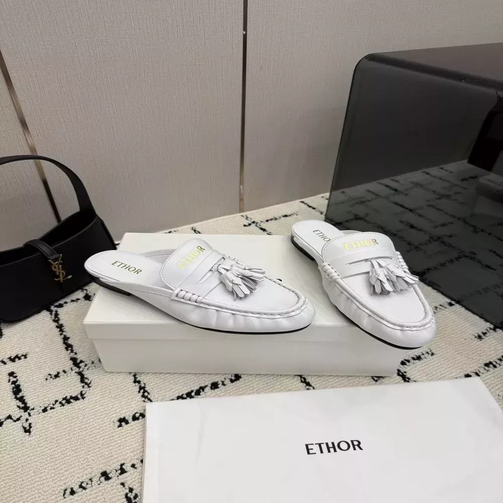 에토르 빈티지 태슬 오일왁스 가죽 로퍼 뮬