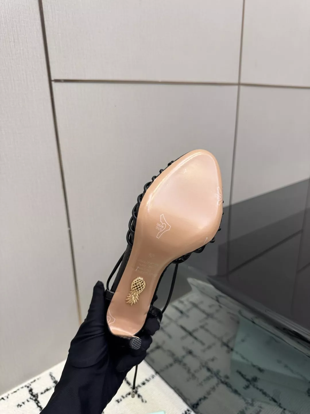 아쿠아주라 라운드토 크리스탈 하이힐 샌들 상세 이미지 9