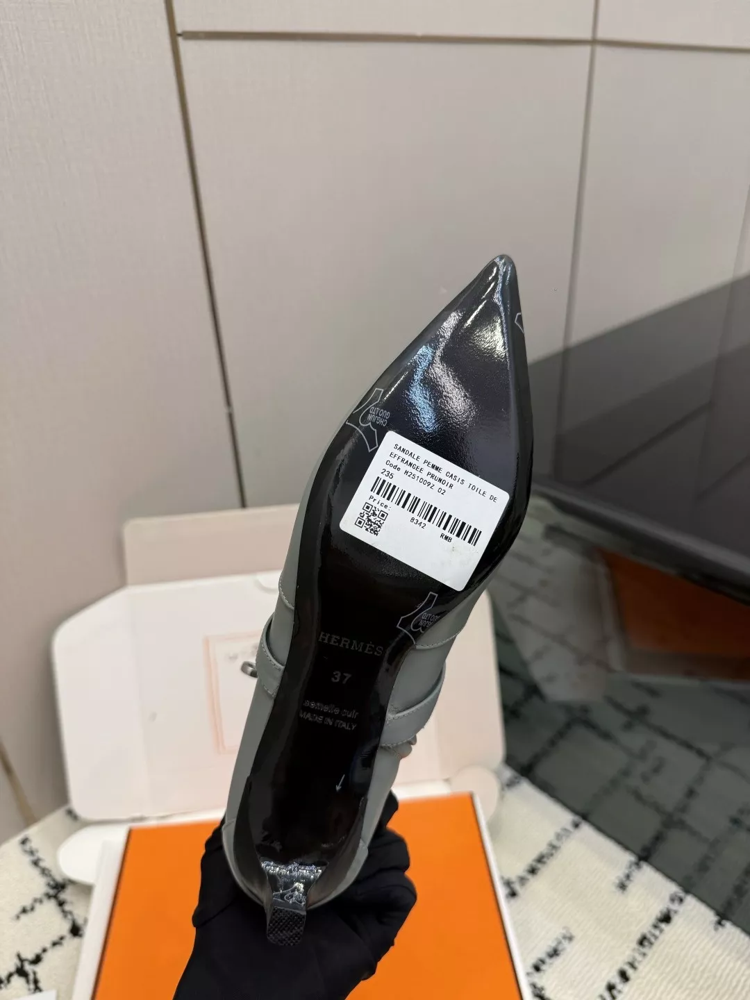 에르메스 켈리 버클 포인티드토 캣힐 앵클 부츠 상세 이미지 9