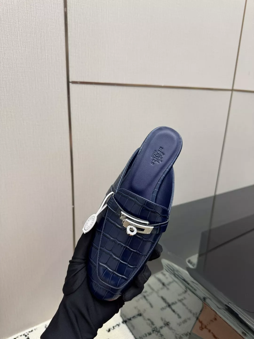에르메스 켈리 버클 크로커 패턴 로퍼 뮬 상세 이미지 8