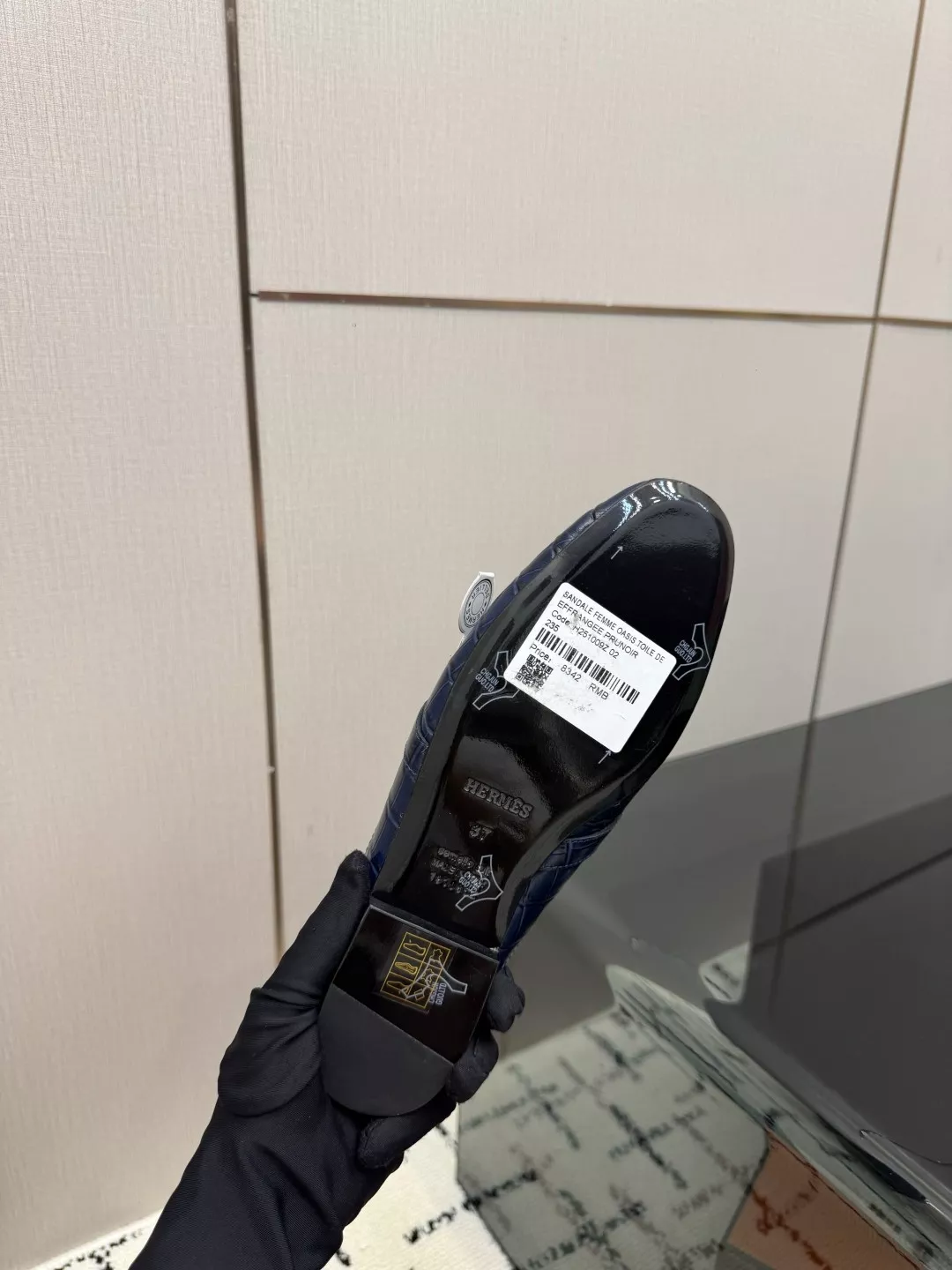 에르메스 켈리 버클 크로커 패턴 로퍼 뮬 상세 이미지 9