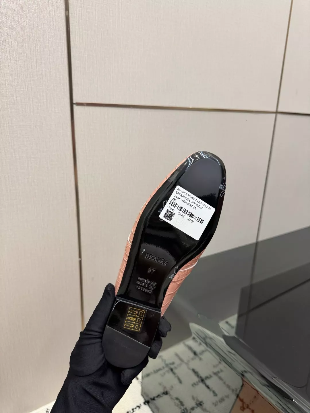 에르메스 켈리 버클 크로커 패턴 로퍼 뮬 상세 이미지 9
