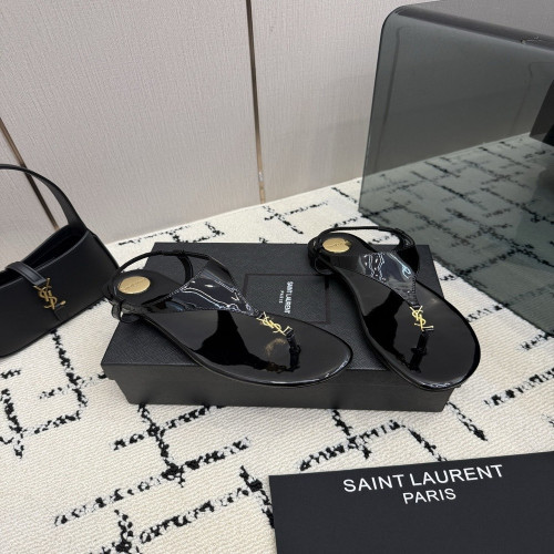 입생로랑 YSL 버클 양가죽 플랫 쪼리 슬리퍼