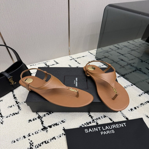 입생로랑 YSL 버클 양가죽 플랫 쪼리 슬리퍼