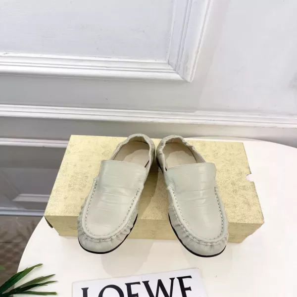 더로우 빈티지 셔링 청키힐 가죽 로퍼