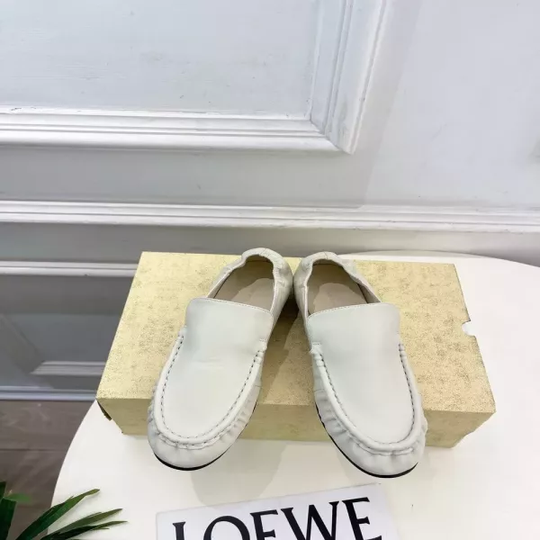 더로우 복고 주름 청키힐 가죽 로퍼