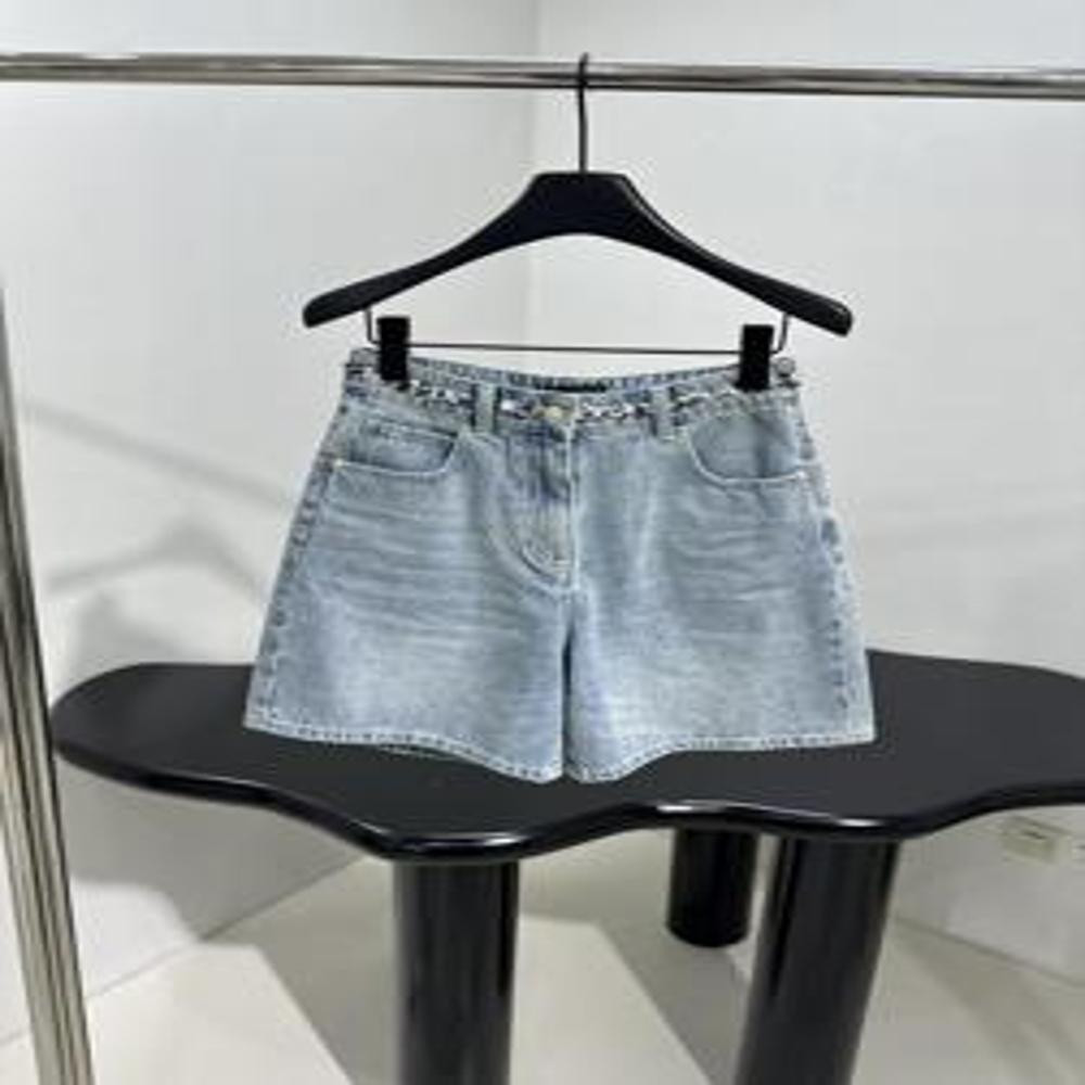 샤넬 데님 트위드 배색 하프 팬츠