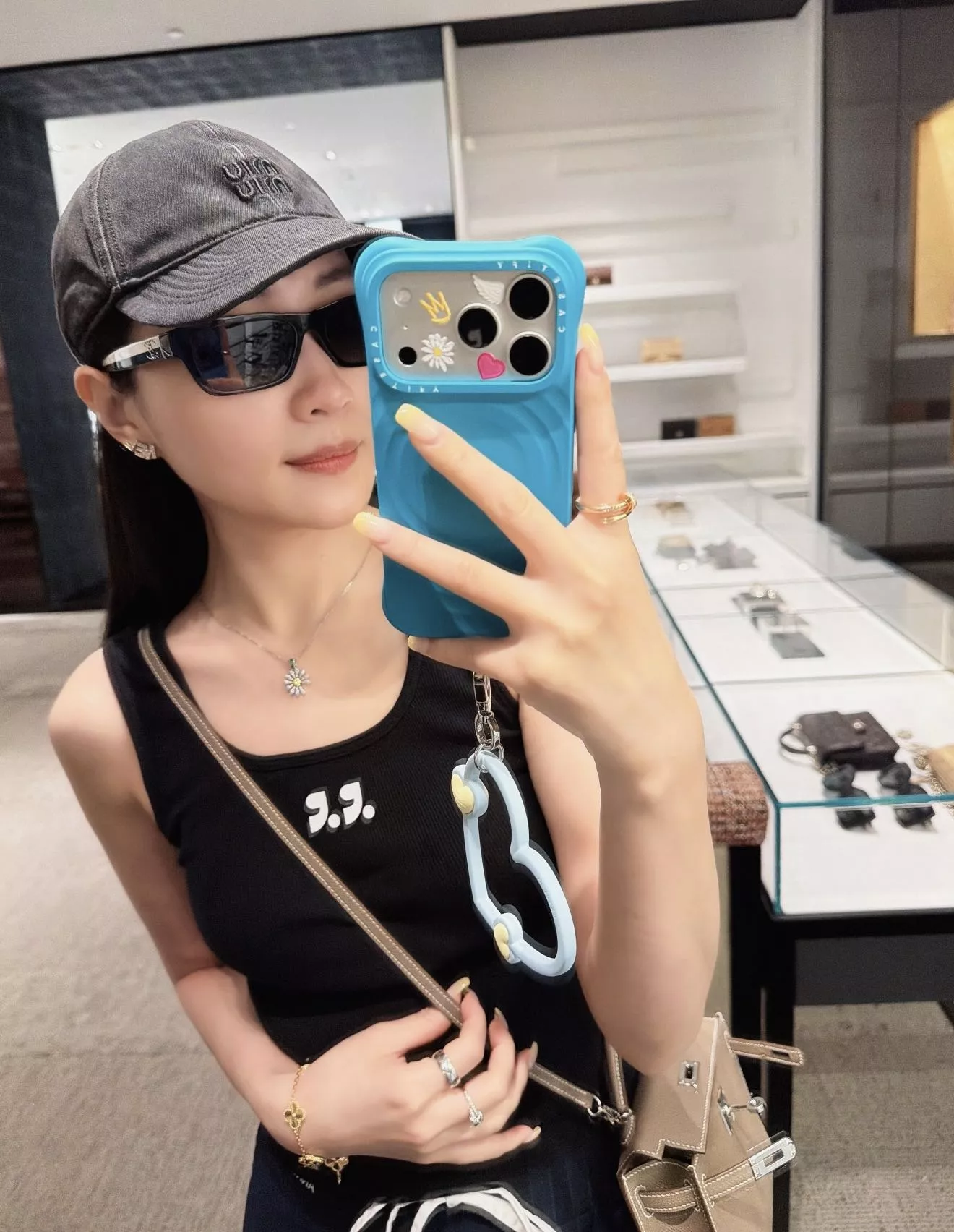 샤넬 블랙 화이트 투톤 편광 캣아이 선글라스 상세 이미지 86