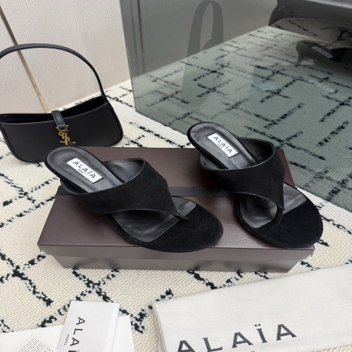 알라이아 하트 장식 조각 힐 플랫폼 쪼리