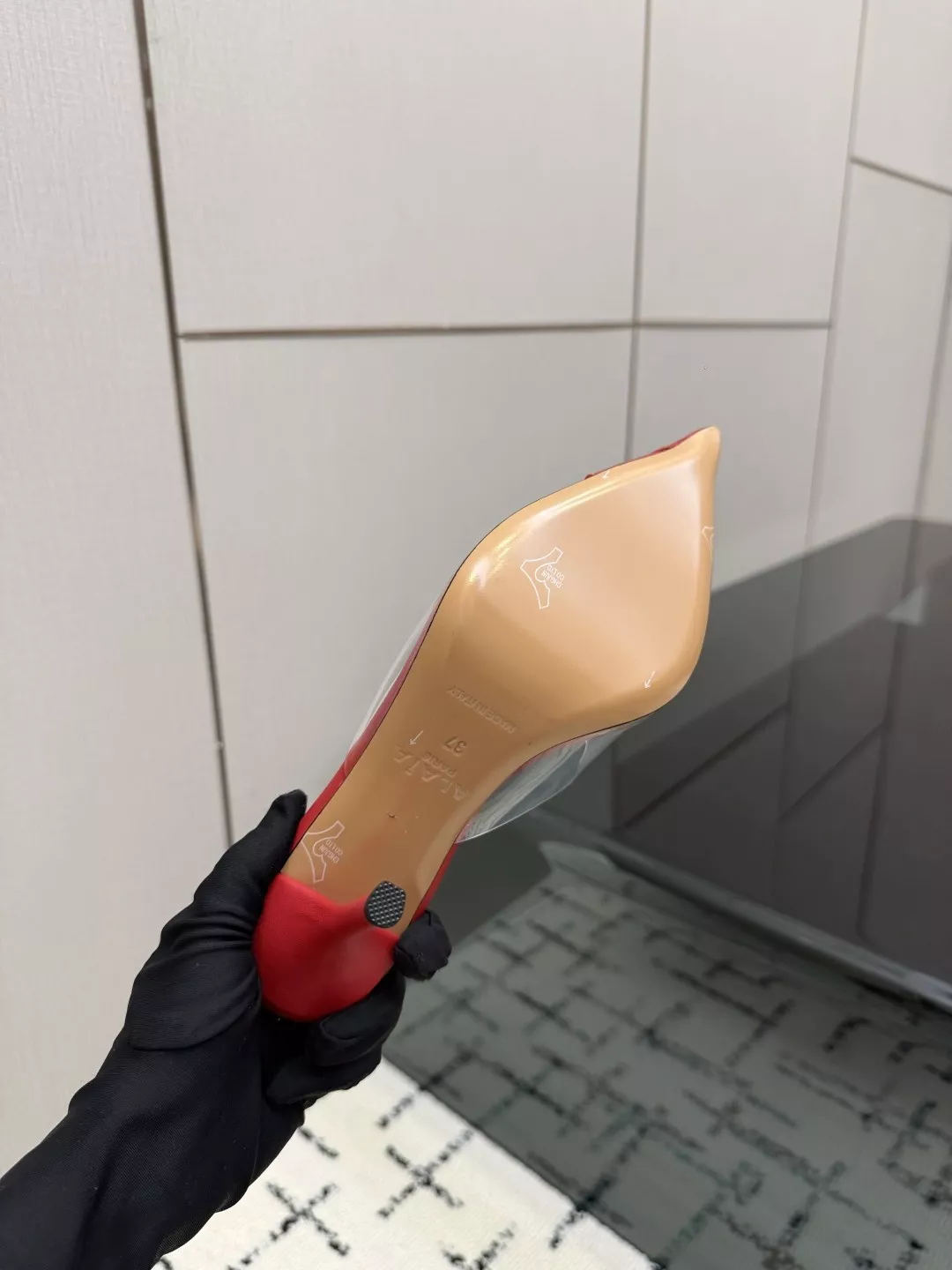 알라이아 하이 러브 하트 장식 PVC 펌프스 뮬 상세 이미지 9