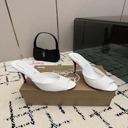 크리스찬루부탱 레드솔 페이턴트 가죽 스틸레토 토오픈 뮬