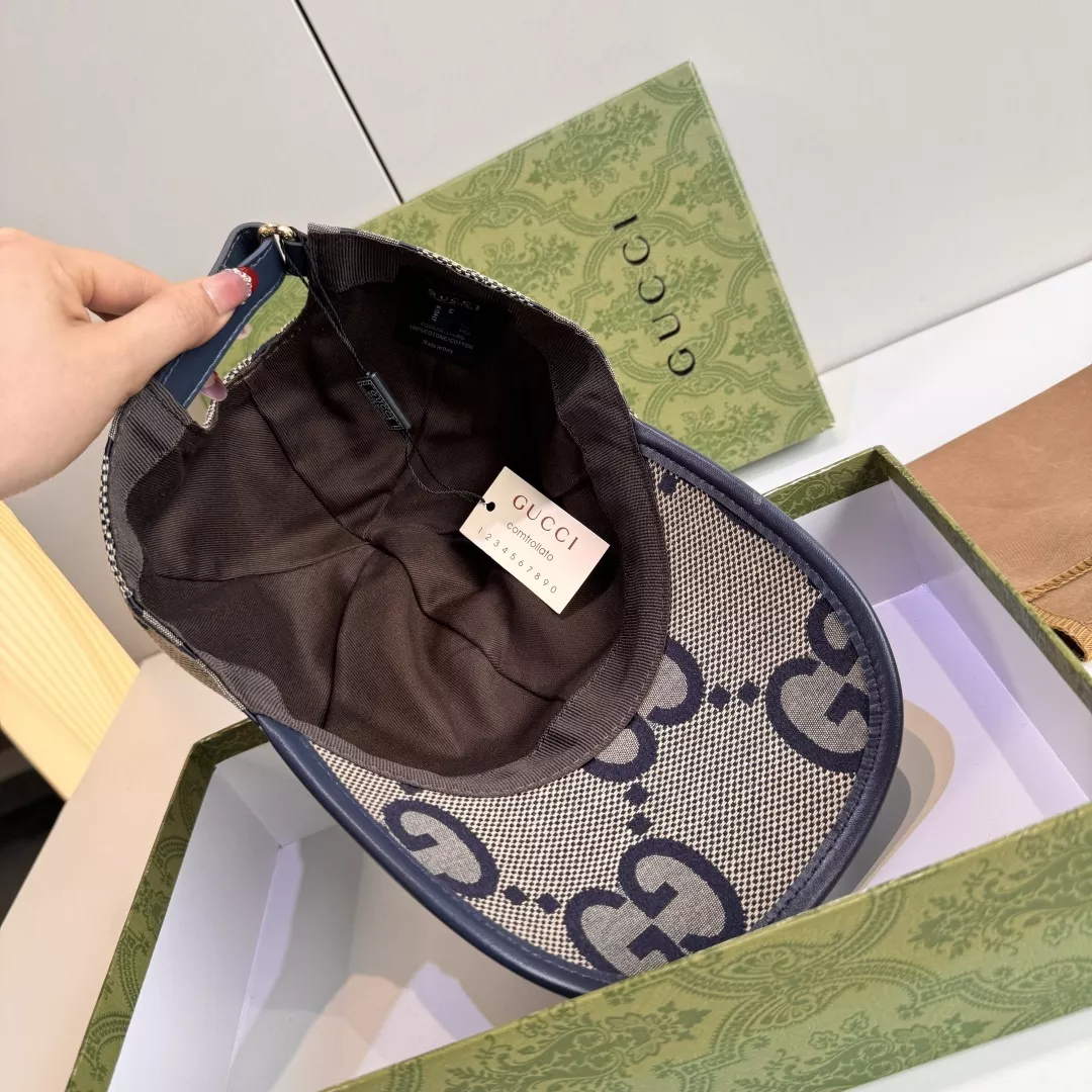 구찌 더블 G 캔버스 레더 트리밍 볼캡 상세 이미지 7