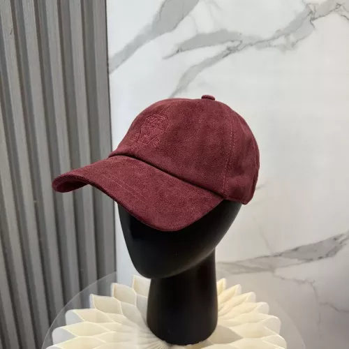 브루넬로쿠치넬리 스웨이드 질감 배색 포인트 베이스볼 캡
