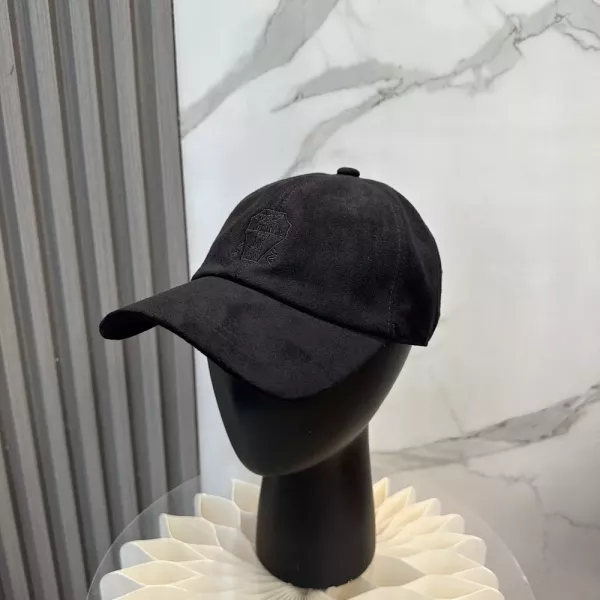 브루넬로쿠치넬리 스웨이드 질감 배색 포인트 베이스볼캡