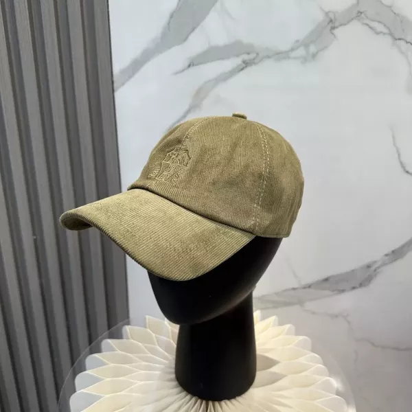 브루넬로쿠치넬리 코듀로이 자수 로고 베이스볼 캡