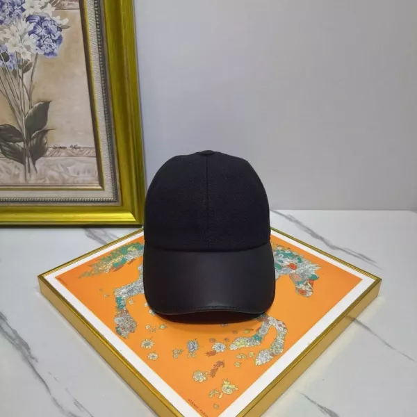 에르메스 가죽 챙 린넨 코튼 배색 볼캡