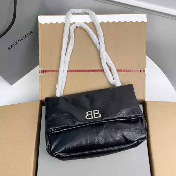 발렌시아가 모나코 스몰 실버 BB 로고 숄더백