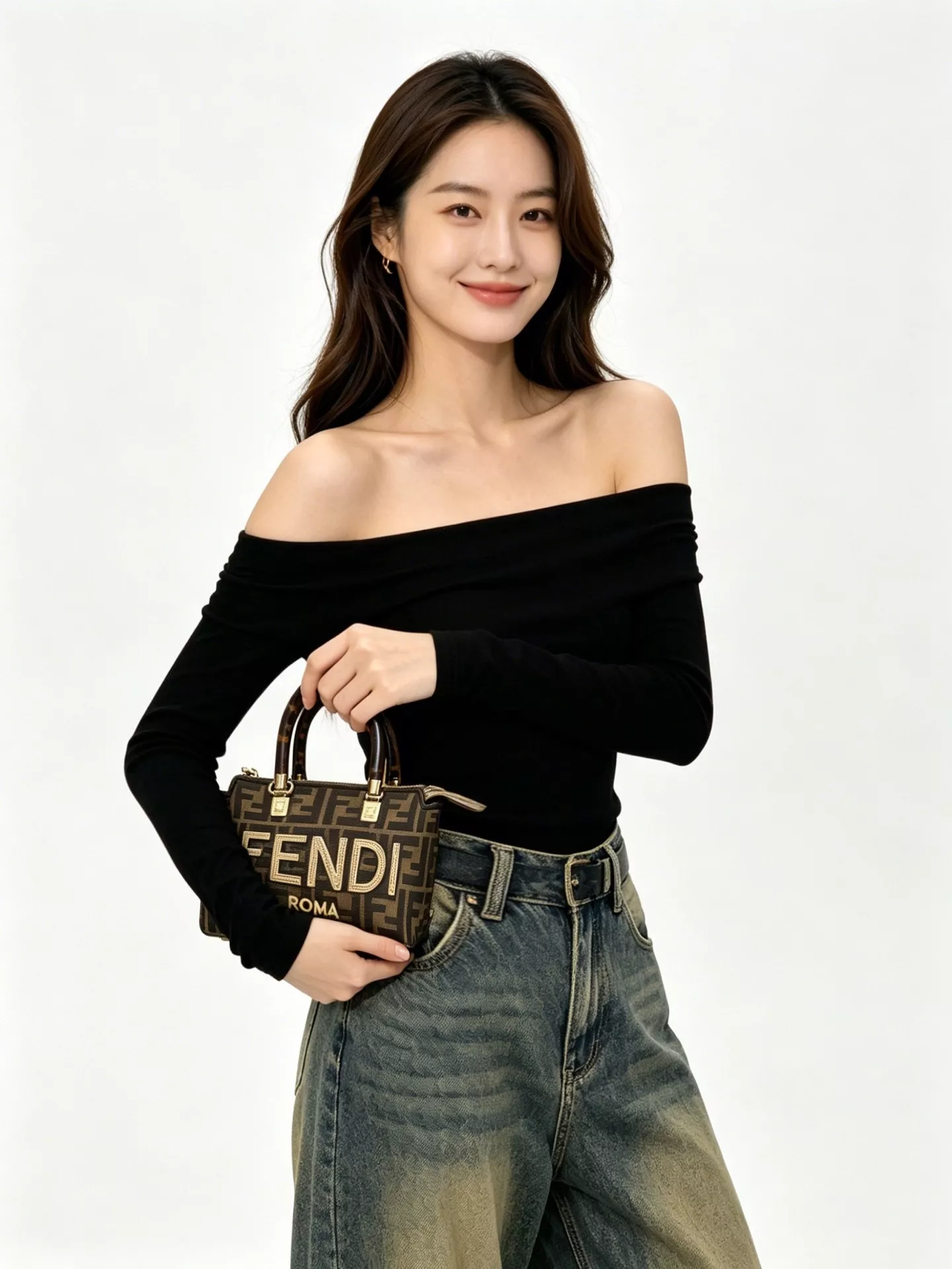 펜디 FF 패턴 로고 더블 핸들 보스턴백 상세 이미지 10