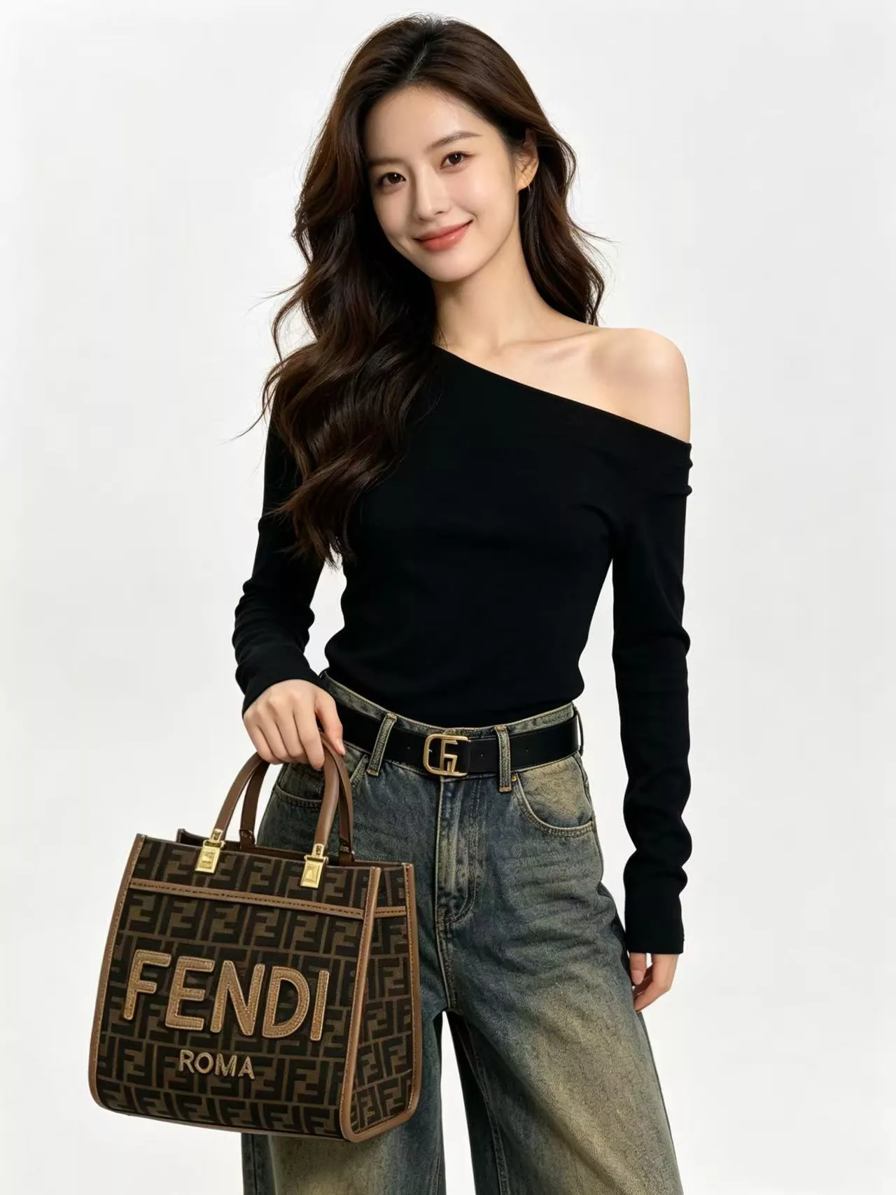펜디 FF 모노그램 선샤인 더블 핸들 토트백 상세 이미지 10