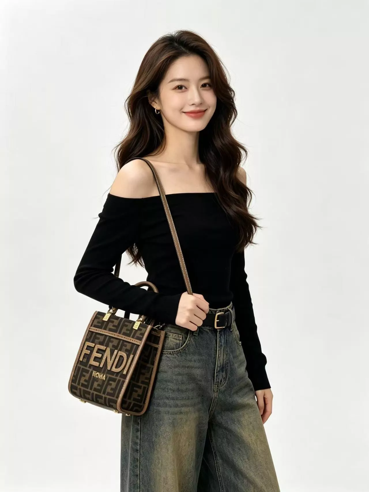 펜디 FF 로고 자카드 미니 토트백 상세 이미지 10