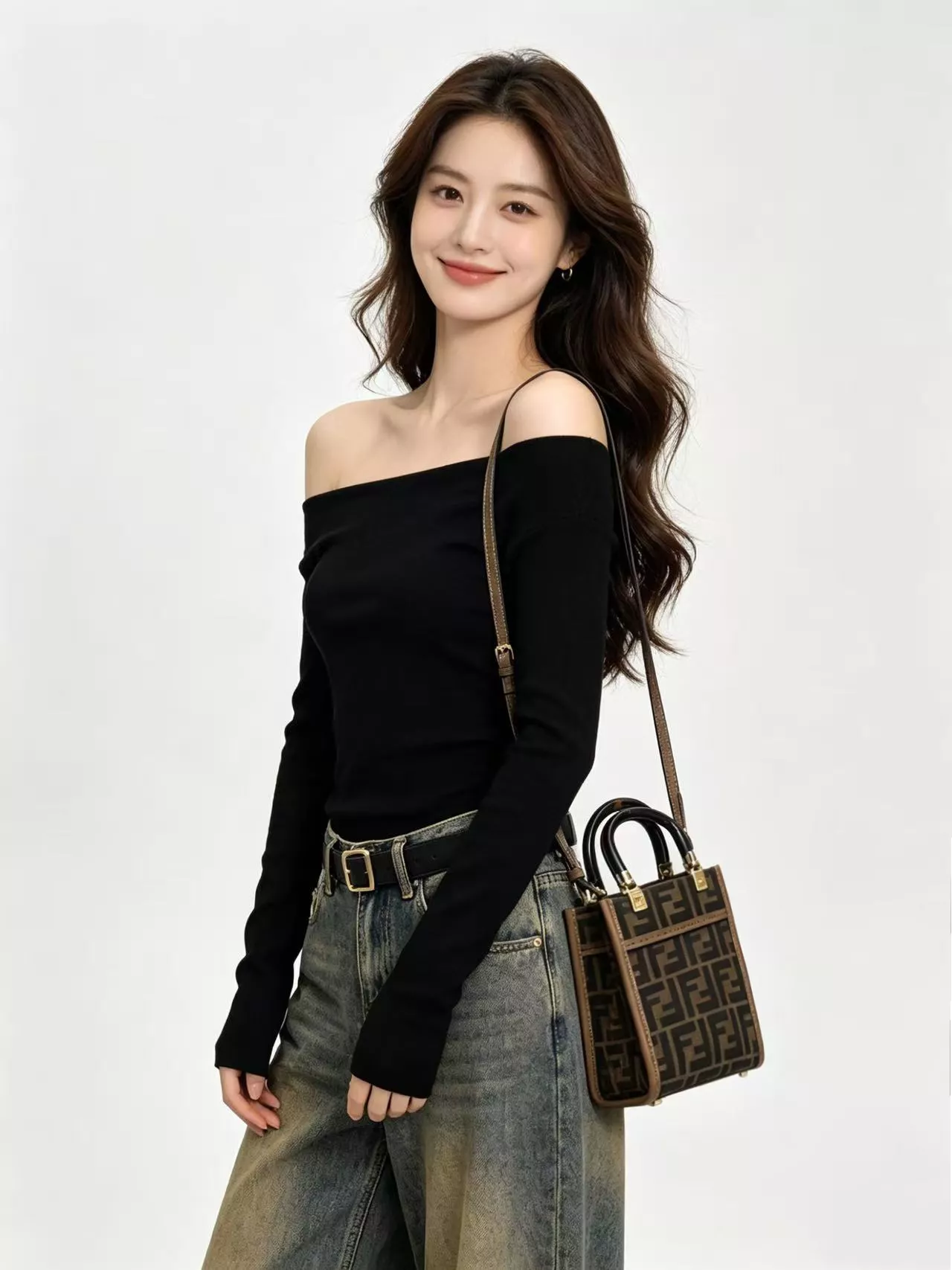 펜디 FF 모노그램 미니 롱스트랩 토트백 상세 이미지 10