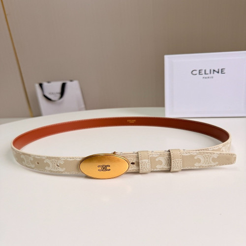 셀린느 트리옹프 오벌 버클 2.5cm 슬림 가죽 벨트